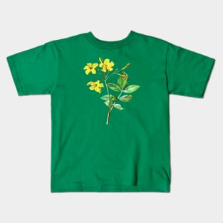 Carolina Jasmine Botanical Art Cut Out Kids T-Shirt